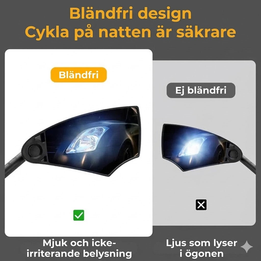 Justerbar backspegel för cykelstyre – 360° sikt